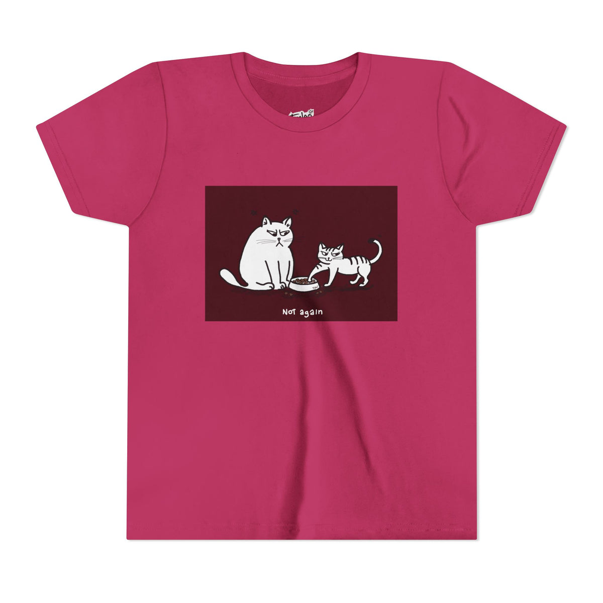Not Again Cat Kids T-shirt Red Frame edition