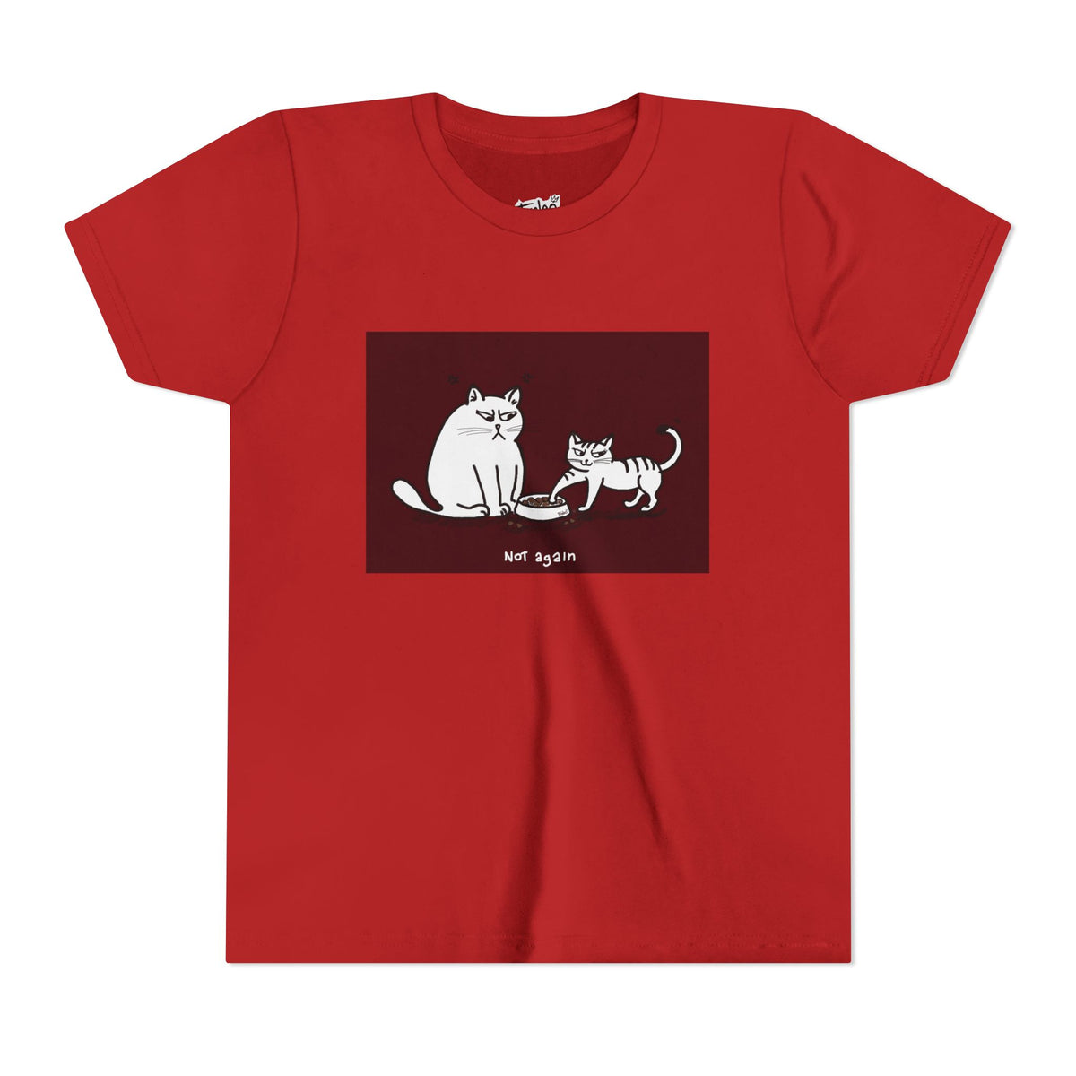 Not Again Cat Kids T-shirt Red Frame edition