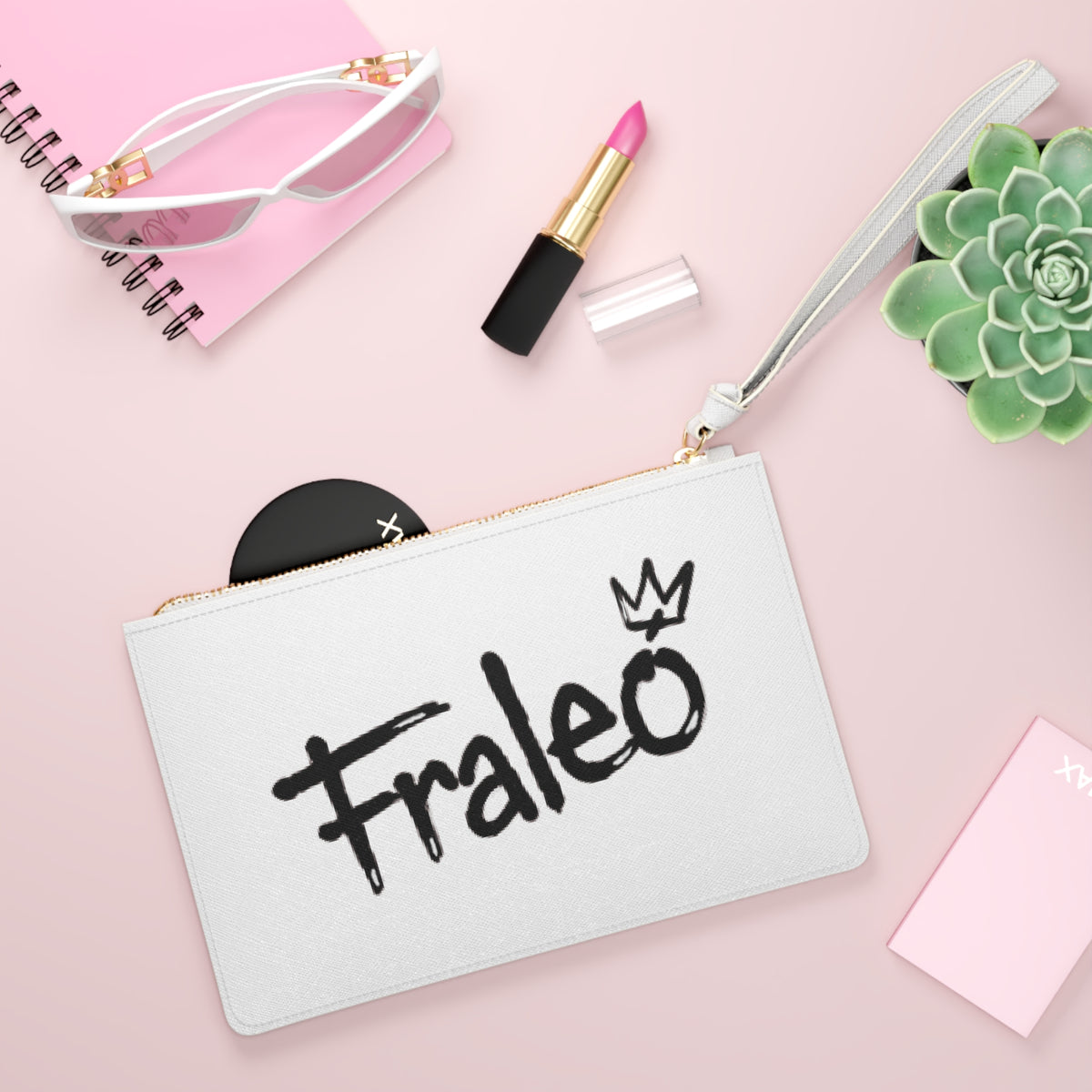 Fraleo' Logo Clutch Bag white