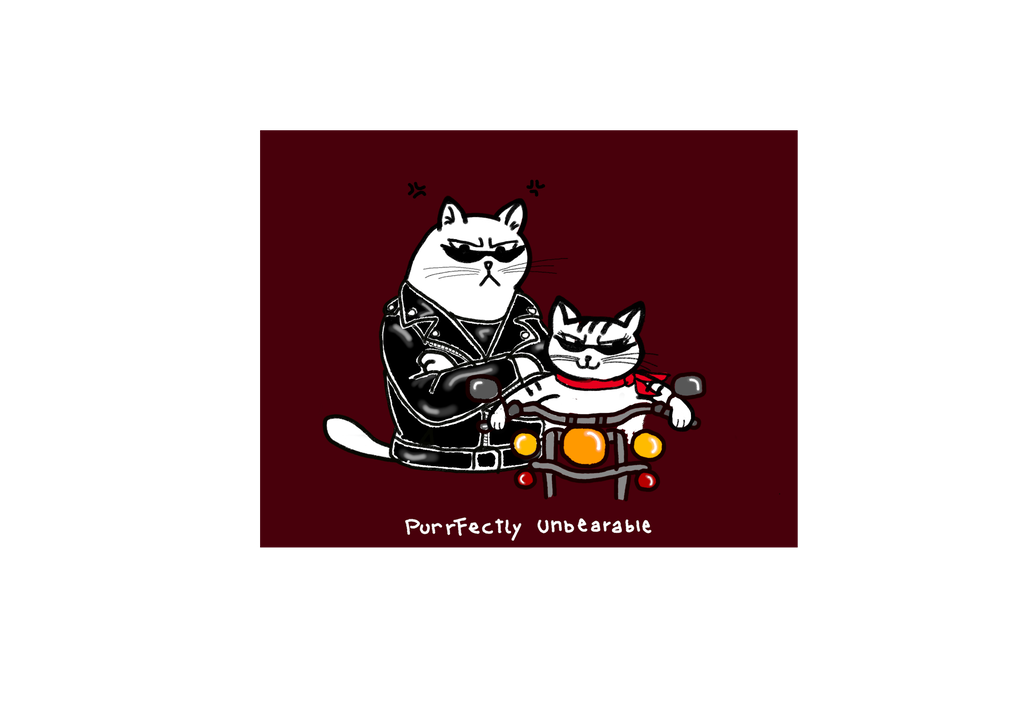 Moto cats -red-Fraleo'