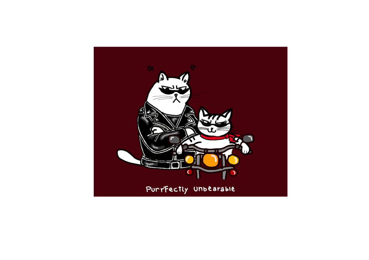 Moto cats -red-Fraleo'