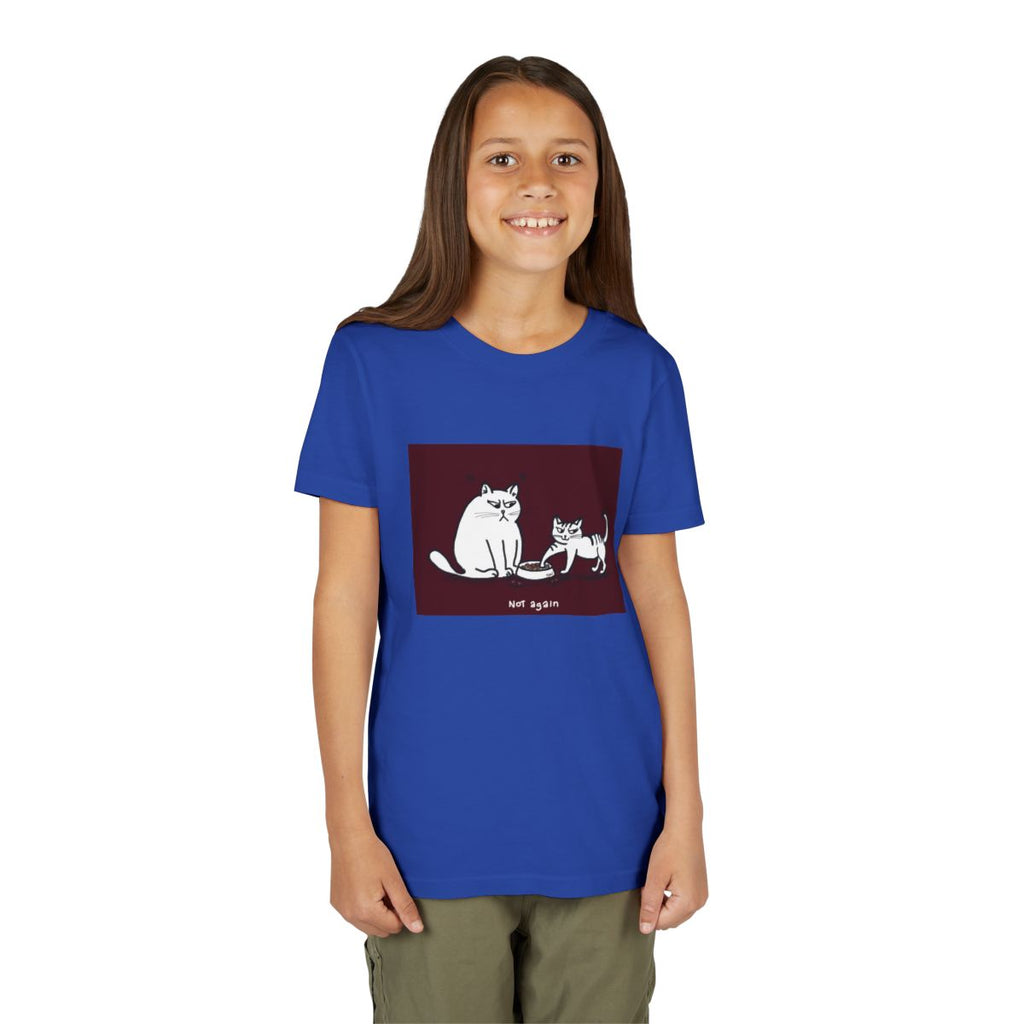 Not Again Cat Kids T-shirt Red Frame edition