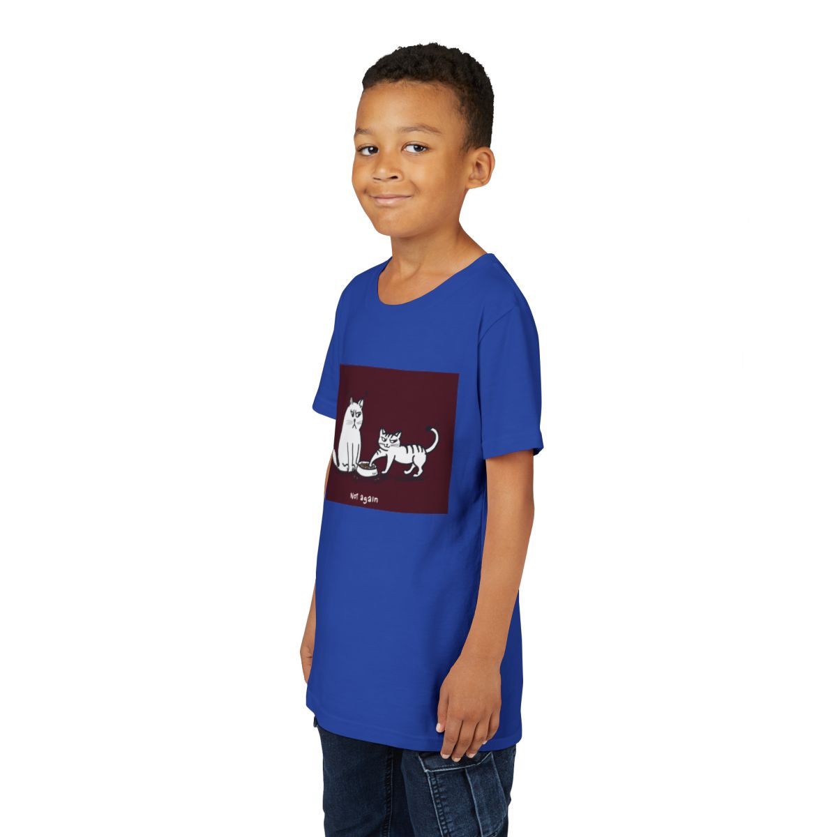 Not Again Cat Kids T-shirt Red Frame edition